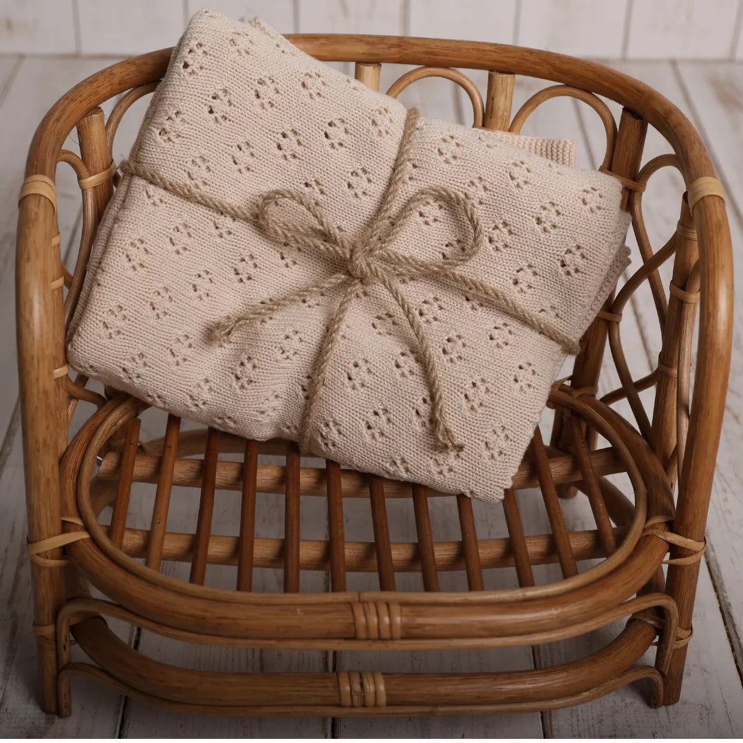 %100 Organik Pamuk Hipoalerjenik Nokta Desenli Bebek Battaniyesi