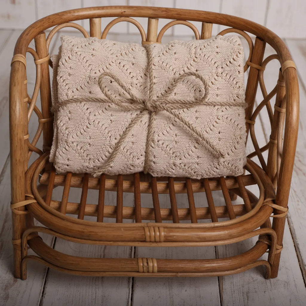 %100 Organik Pamuk Hipoalerjenik Ajur Desenli Bebek Battaniyesi