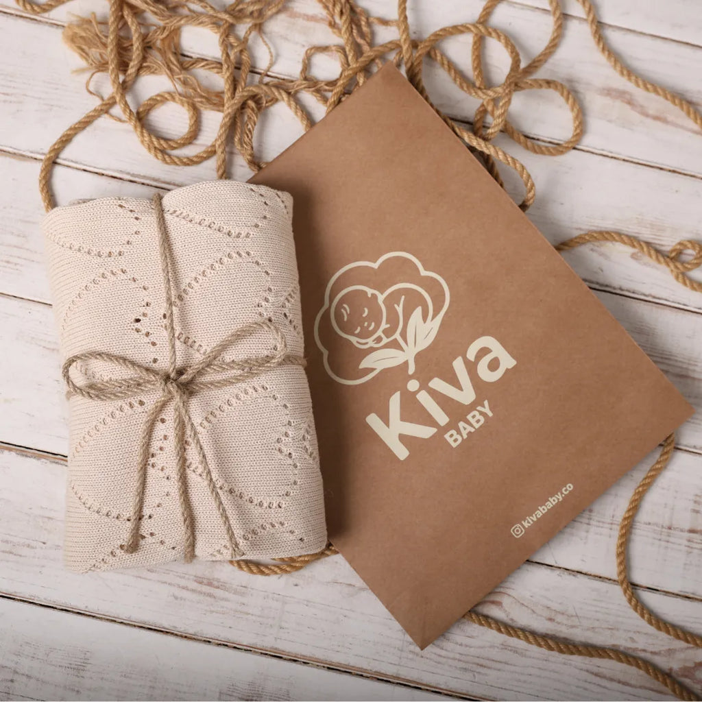 %100 Organik Pamuk Hipoalerjenik Kalp Desenli Bebek Battaniyesi