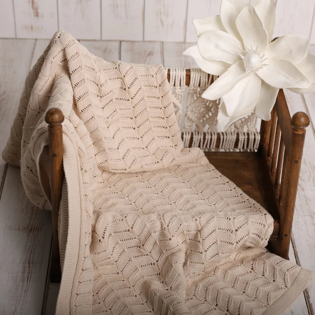 %100 Organik Pamuk Hipoalerjenik Çizgi Desenli Bebek Battaniyesi