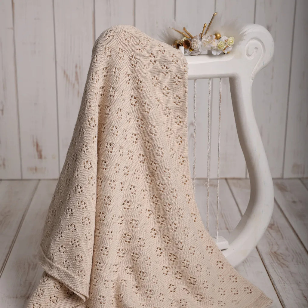 %100 Organik Pamuk Hipoalerjenik Nokta Desenli Bebek Battaniyesi