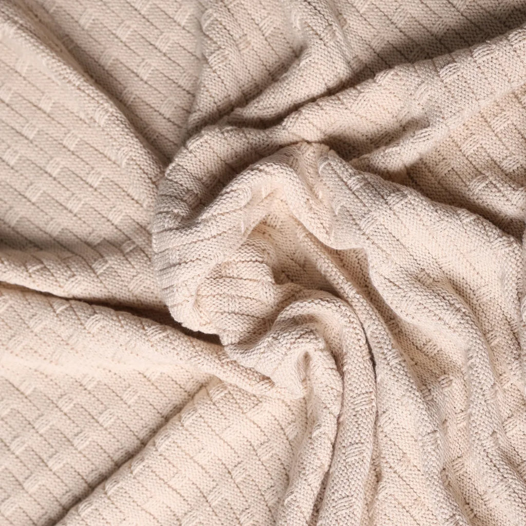 %100 Organik Pamuk Hipoalerjenik Tuğla Desenli Bebek Battaniyesi