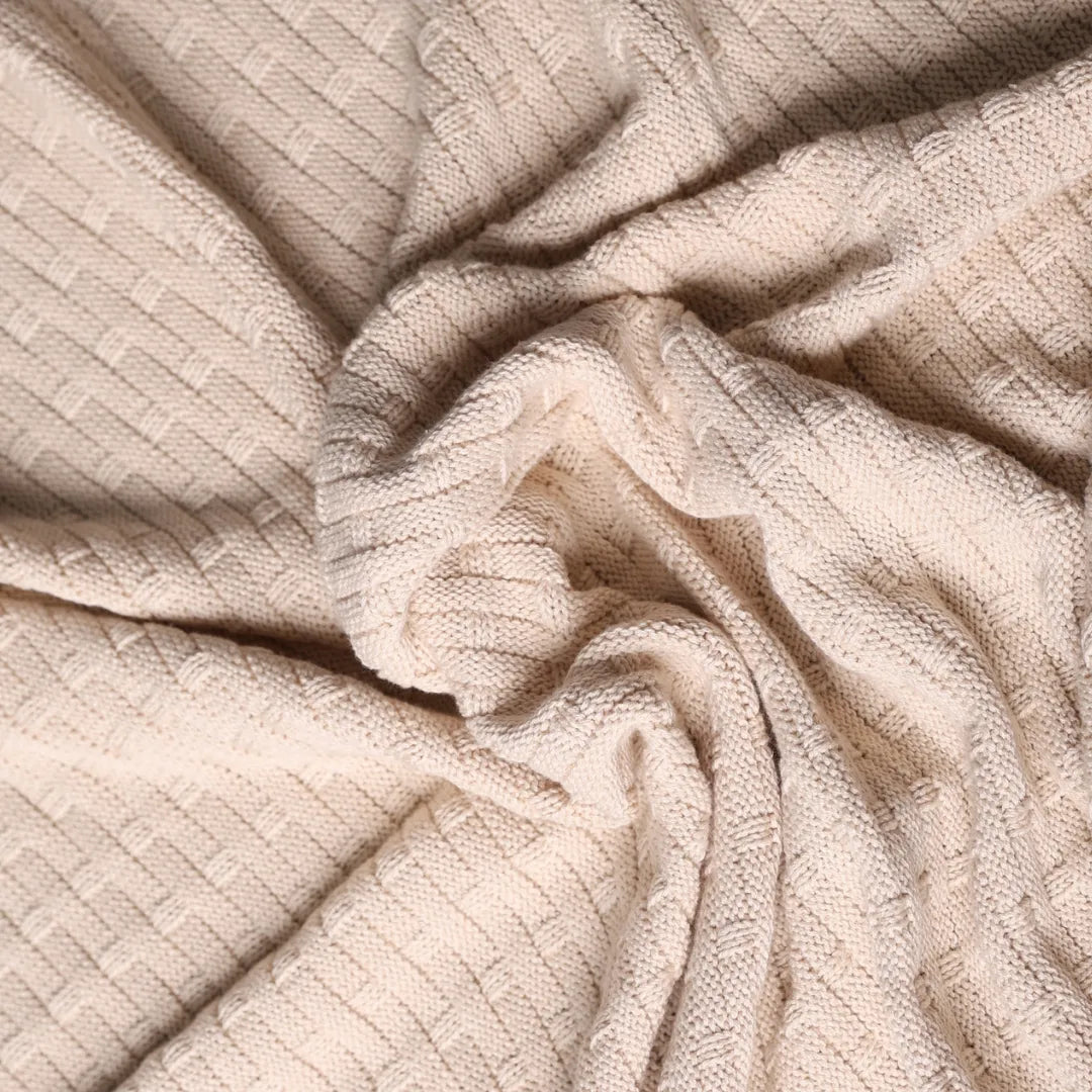 %100 Organik Pamuk Hipoalerjenik Tuğla Desenli Bebek Battaniyesi