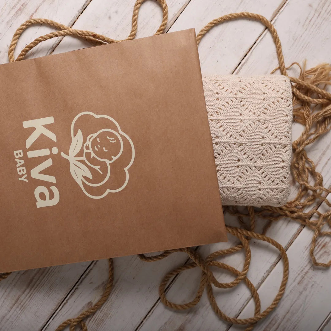 %100 Organik Pamuk Hipoalerjenik Ajur Desenli Bebek Battaniyesi