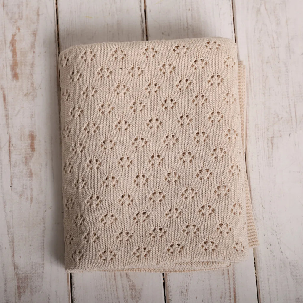 %100 Organik Pamuk Hipoalerjenik Nokta Desenli Bebek Battaniyesi