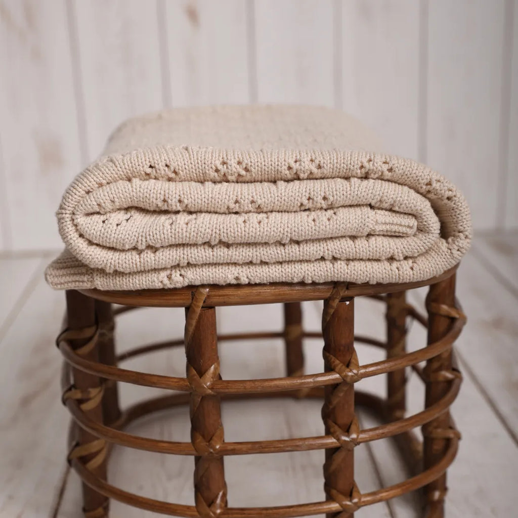 %100 Organik Pamuk Hipoalerjenik Nokta Desenli Bebek Battaniyesi