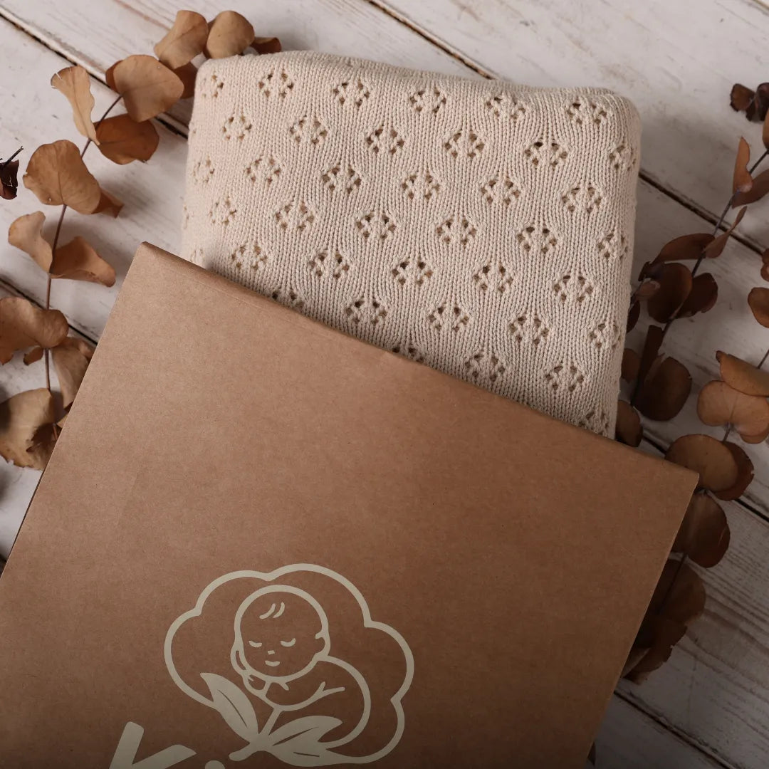 %100 Organik Pamuk Hipoalerjenik Nokta Desenli Bebek Battaniyesi